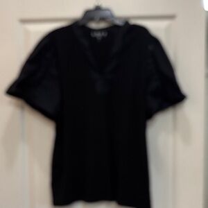 LOFT mixed material Black Top size large